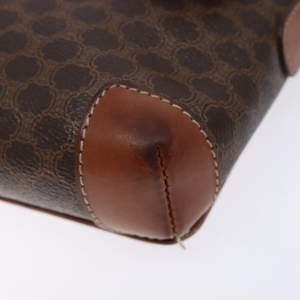 Authentic CELINE Macadam Canvas Shoulder Bag PVC Brown Gold - Picture 16 of 16